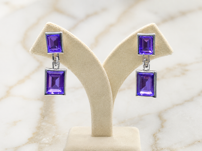 Silver Smoky Crystal Anti Tarnish Drop Earrings