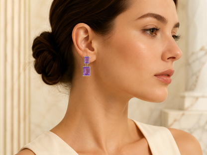 Silver Smoky Crystal Anti Tarnish Drop Earrings