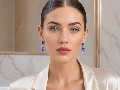 Silver Smoky Crystal Anti Tarnish Drop Earrings