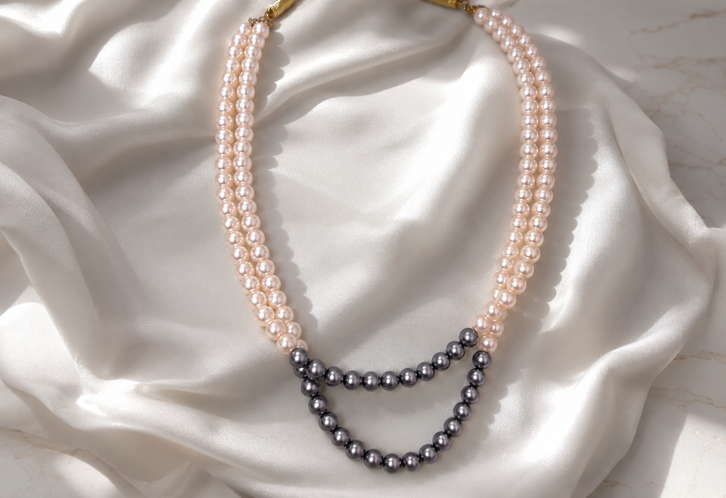 Twilight Pearl Mala Necklace