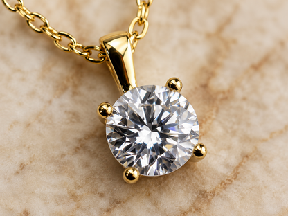 Classic Solitaire CZ Pendant