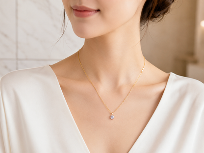 Classic Solitaire CZ Pendant