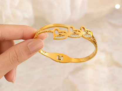 Triple Heart Sparkle Bracelet